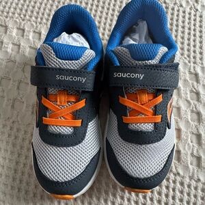 Saucony Kids Sneakers - Blue, Orange, and Gray